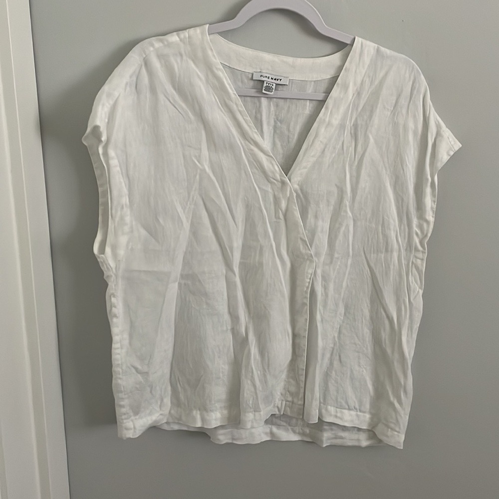 Pure Navy White Blouse